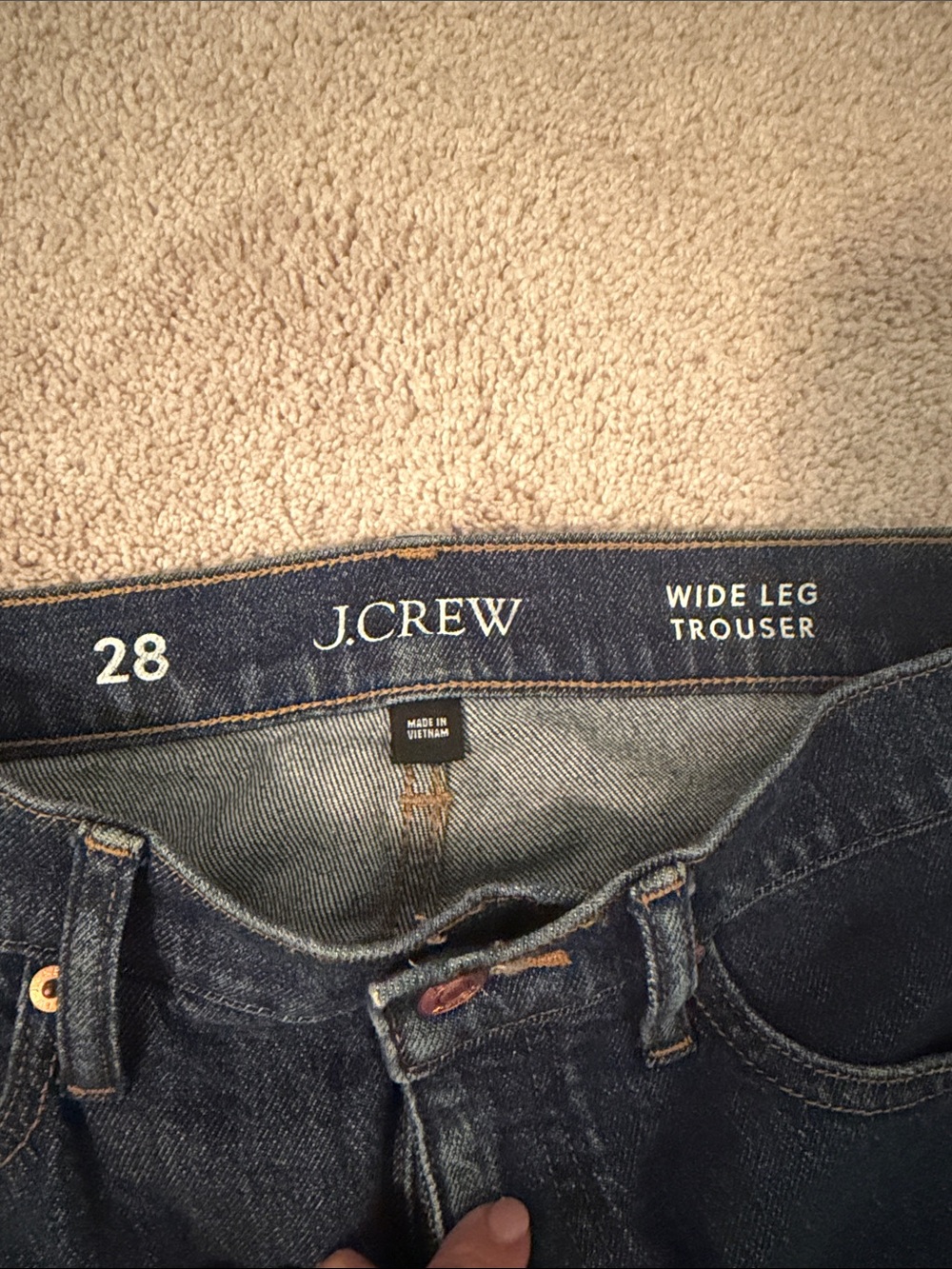 J Crew Factory Wide Leg Trouser Jeans Dark Wash Size 28 - Picture 2 of 6